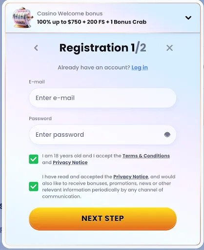 CasinoLab Quick Registration Form - Sign Up in 3 Minutes
